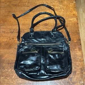 Black Faux Leather Women's Bag
